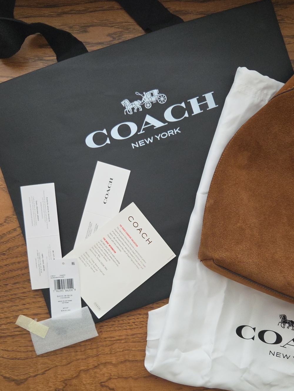 COACH BROOKLYN SHOULDER BAG 28 WARM BROWN SUEDE LEATHER HOBO MINIMALIST - Picture 7 of 16